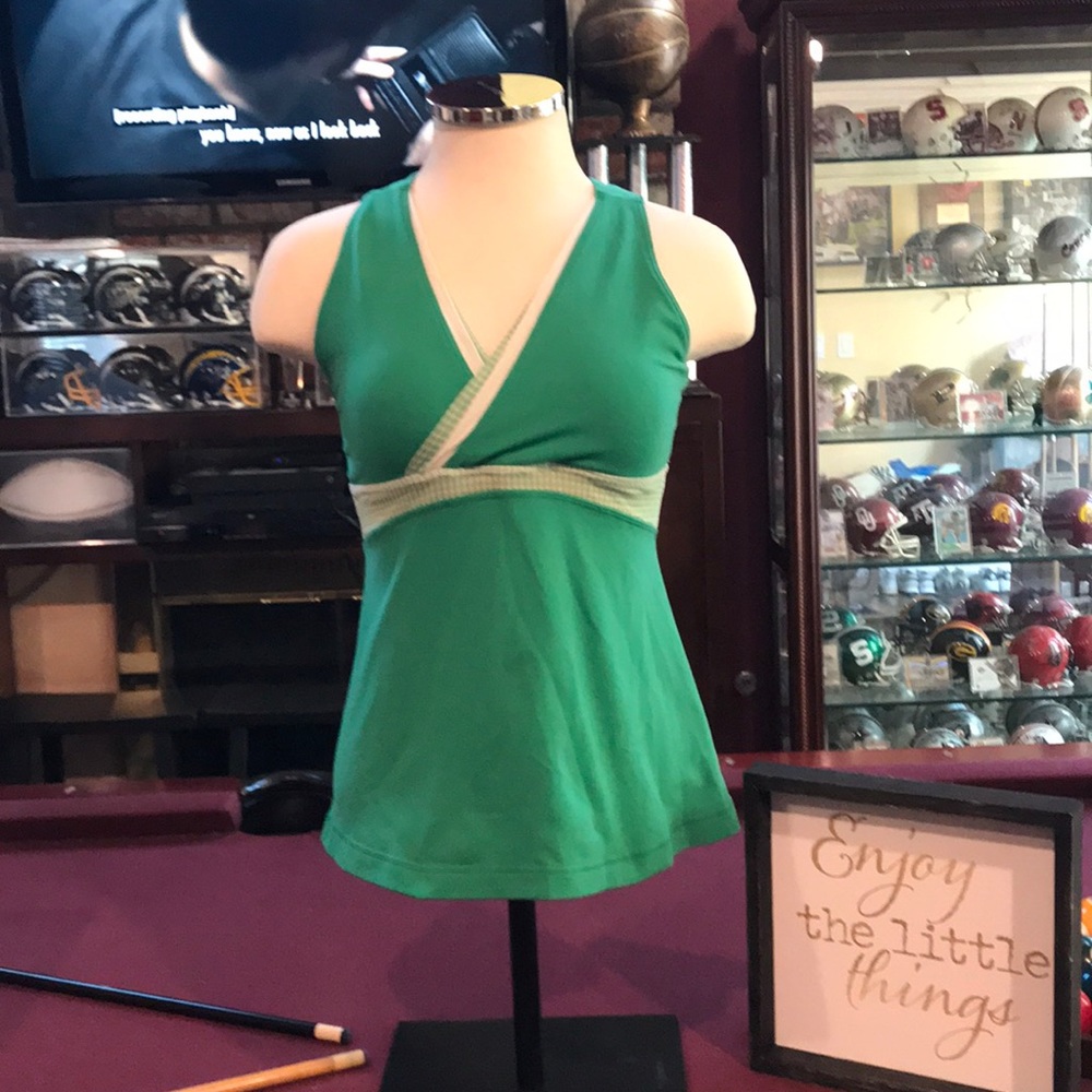 Lululemon Green & White Tank